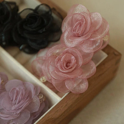 Mini Pink Peony Hair Claws (2 pieces)